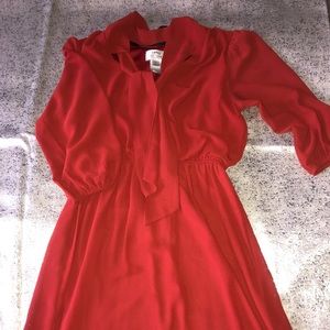 Burnt orange flowy mini dress